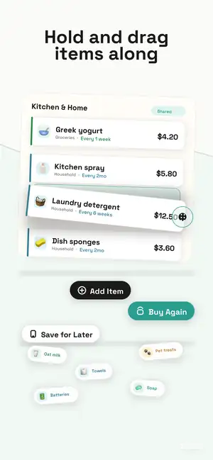 Restock drag and quick actions screenshot
